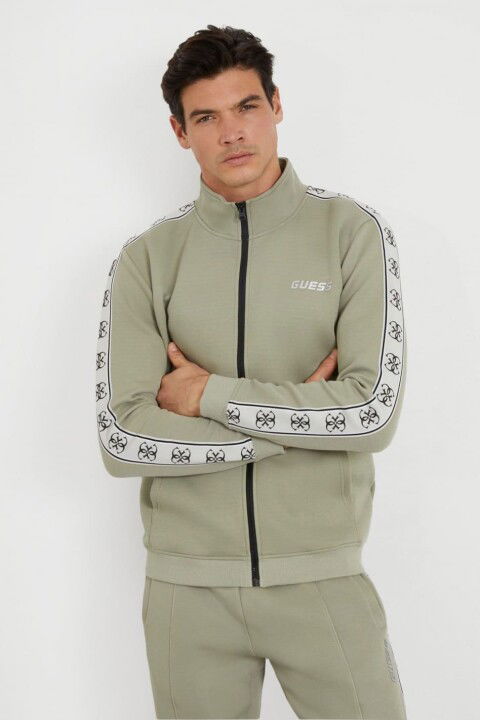 Erkek Mickey Full Fermuarlı Sweatshirt - Yeşil - Guess