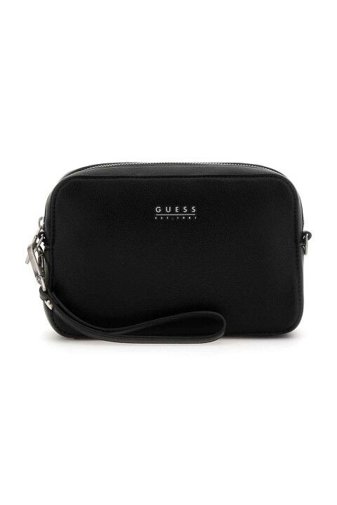 Erkek Milano Small Necessa El Çantası - Siyah - Guess
