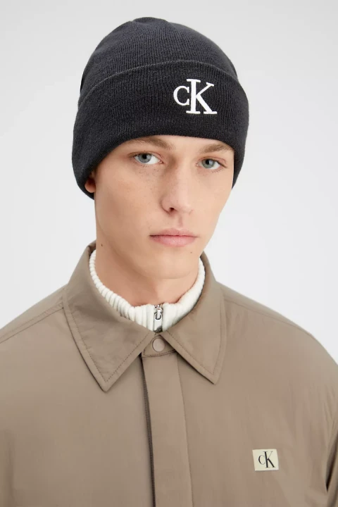 Erkek MONOGRAM EMBRO BEANIE Bere - Siyah - 1