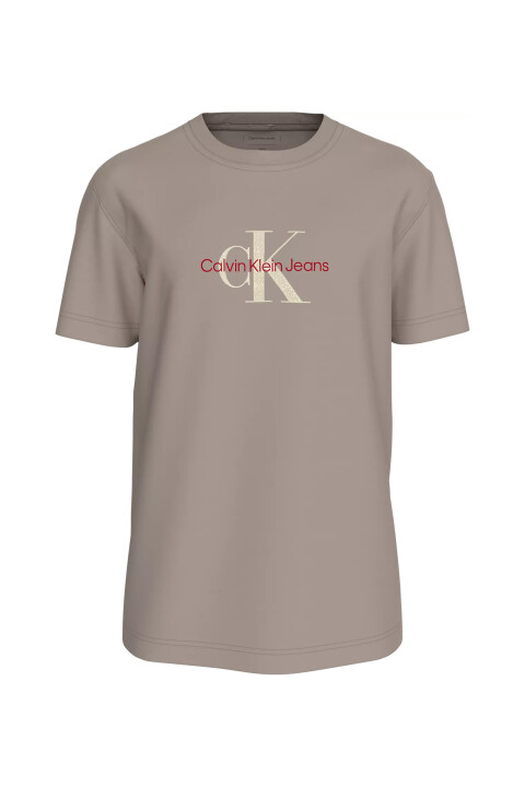 Erkek Monologo Baskılı T-Shirt - Gri - Calvin Klein