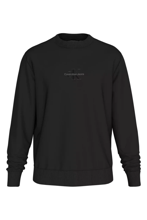 Erkek MONOLOGO CREW NECK Kazak - Siyah - 1