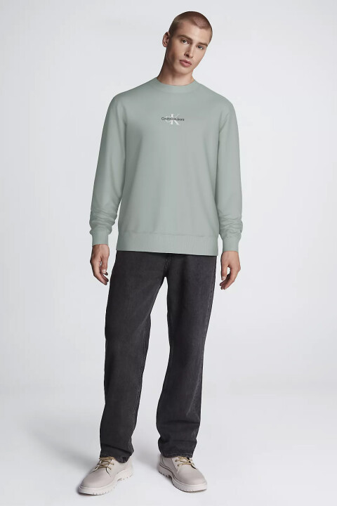 Erkek Monologo Sweatshirt - Arduvaz Gri - Calvin Klein