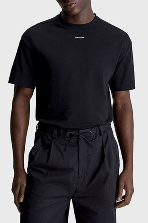 Erkek Nano Logo Interlock T-Shirt - Siyah - Calvin Klein