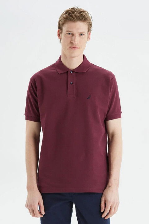 Erkek Nautica Classic Fit Kısa Kollu Polo - Bordo - NAUTICA