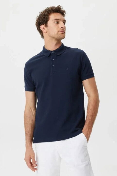 Erkek Nautica Slim Fit Kısa Kollu Polo - Lacivert - NAUTICA