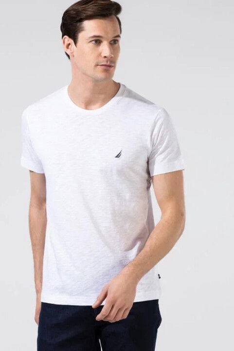 Erkek Nautica Standart Fit Kısa Kollu T-Shirt - Beyaz - NAUTICA