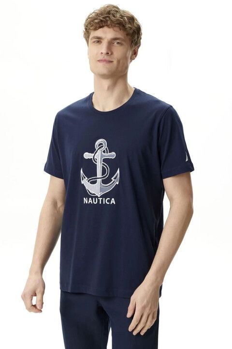 Erkek Nautica Standart Fit Kısa Kollu T-Shirt - Lacivert - NAUTICA