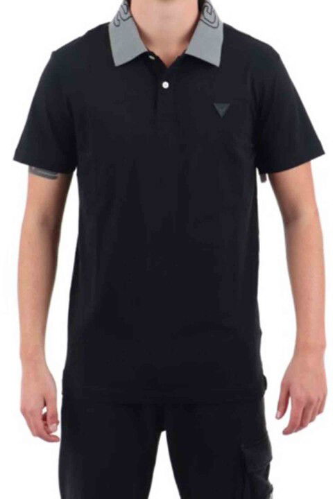 Erkek Nolan SS Polo Yaka T-Shirt - Siyah - Guess