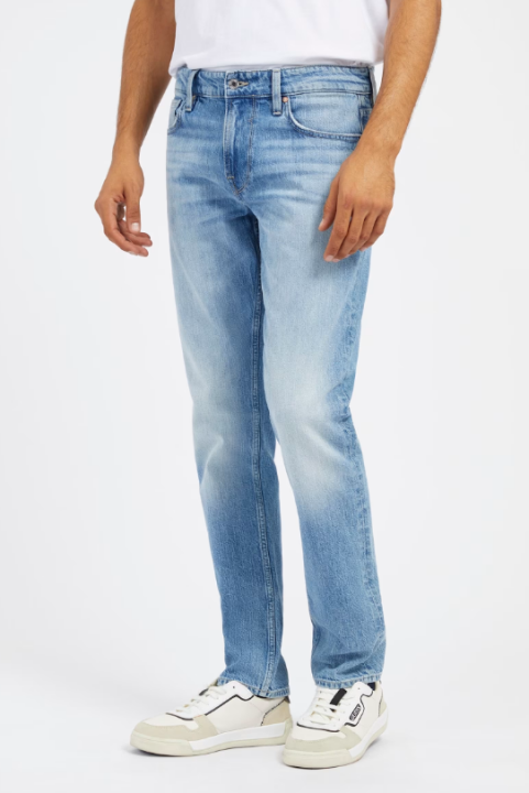 Erkek Normal Bel Slim Pantolon - Mavi - GUESS