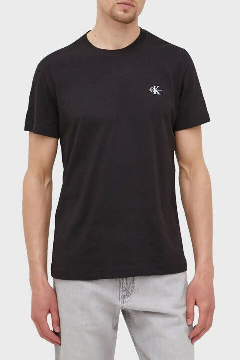 Erkek Pamuklu Regular Fit 2'li T-Shirt - Siyah - Calvin Klein