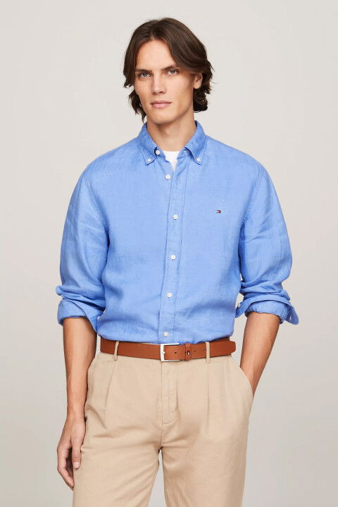 Erkek Pıgment Dyed Lı Solıd Rf Shırt Casual Gömlek-Açık Mavi - Tommy Hilfiger