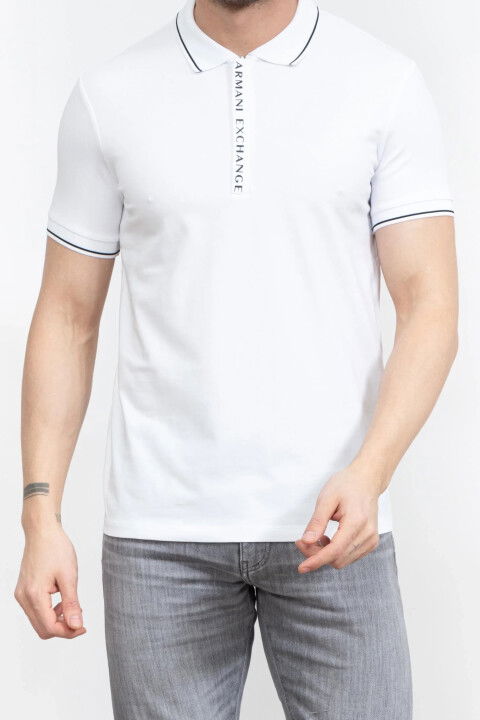 Erkek Polo Yaka T-Shirt - Beyaz - ARMANI EXCHANGE
