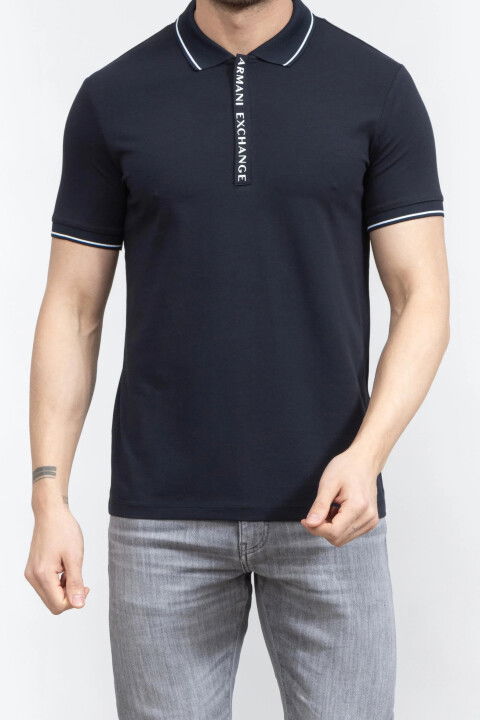 Erkek Polo Yaka T-Shirt - Lacivert - ARMANI EXCHANGE
