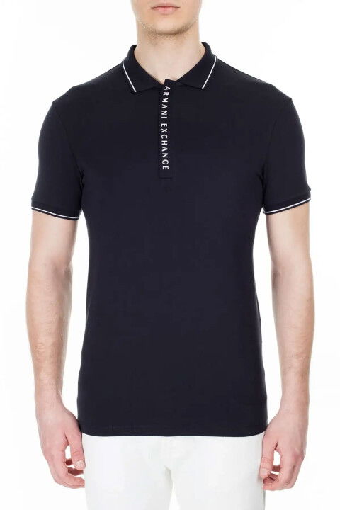 Erkek Polo Yaka T-Shirt - Lacivert - ARMANI EXCHANGE
