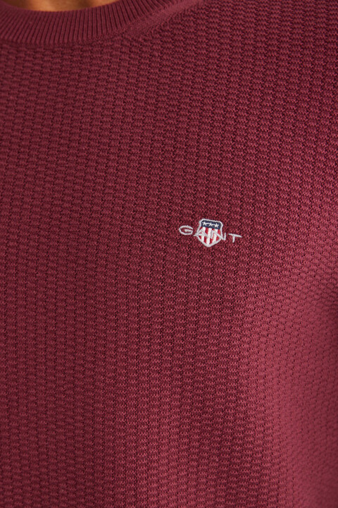 Erkek Regular Fit Bisiklet Yaka Kazak - Bordo - 5