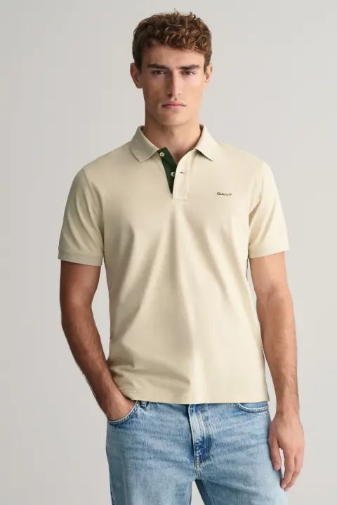 Erkek Regular Fit Logolu Polo - Bej - 1