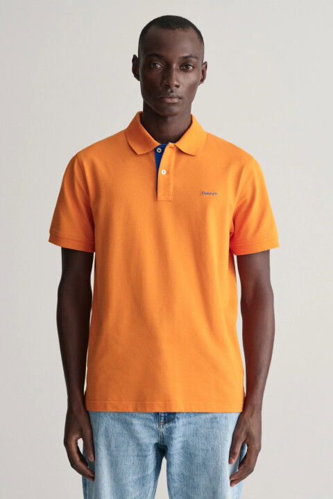Erkek Regular Fit Logolu Polo - Turuncu - GANT