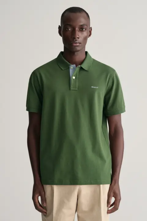 Erkek Regular Fit Logolu Polo - Yeşil - 1