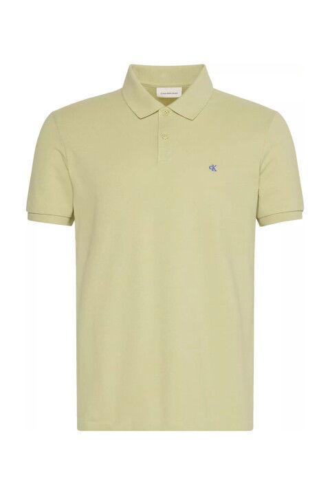 Erkek Regular Fit Nakış Logolu Polo Yaka T-Shirt - Yeşil - Calvin Klein