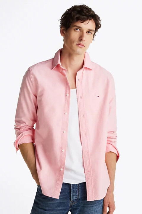 Erkek Regular Fit Oxford Gömlek - Pembe - Tommy Hilfiger