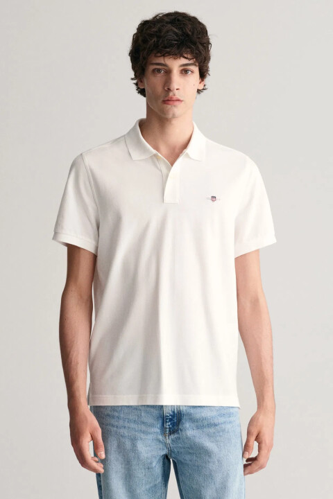 Erkek Regular Fit Polo T-Shirt - Beyaz - GANT