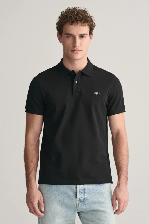 Erkek Regular Fit Polo T-Shirt - Siyah - 1