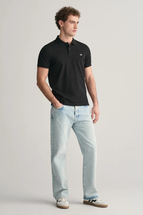 Erkek Regular Fit Polo T-Shirt - Siyah - 2