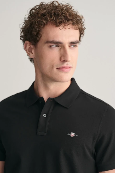 Erkek Regular Fit Polo T-Shirt - Siyah - 4