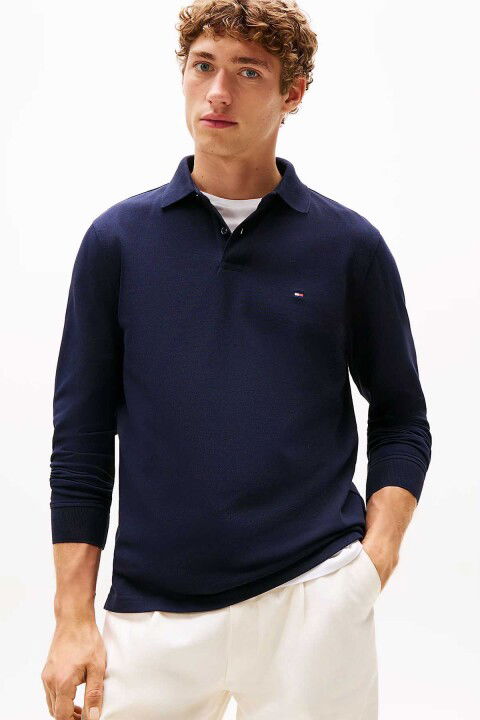 Erkek Regular Fit Polo Yaka Uzun Kollu T-Shirt - Lacivert - Tommy Hilfiger