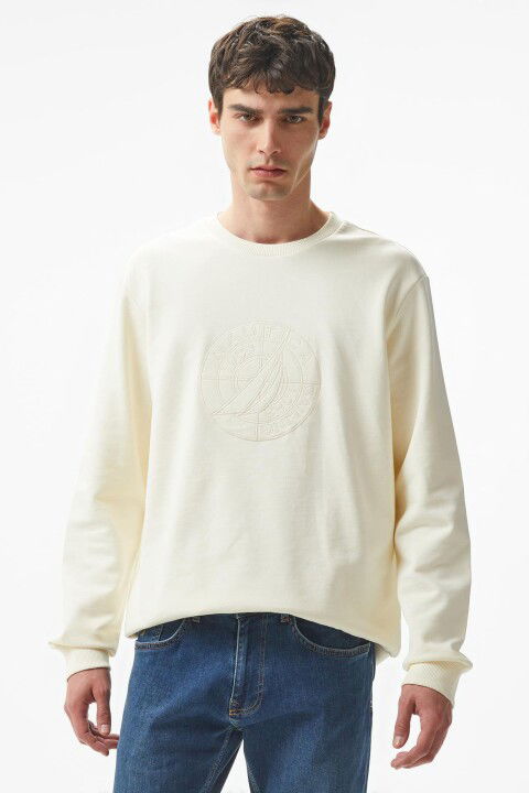 Erkek Regular Fit Sweatshirt - Beyaz - Nautica