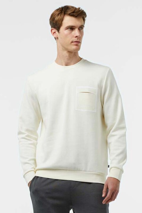 Erkek Regular Fit Sweatshirt - Beyaz - NAUTICA