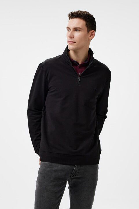 Erkek Regular Fit Sweatshirt - Siyah - Nautica