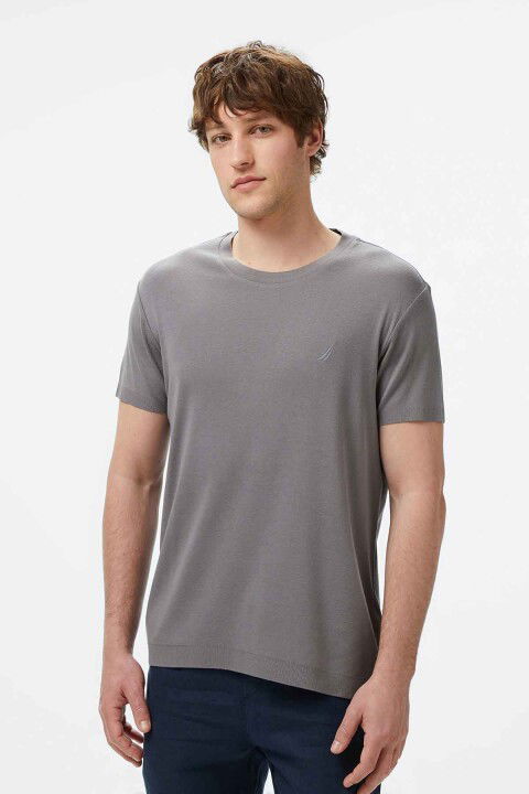 Erkek Regular Fit T-Shirt - Gri - Nautica