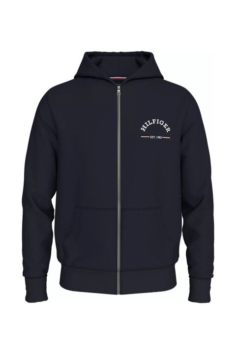 Erkek Roundall Hooded Zıp Through Sweatshirt-Lacivert - Tommy Hilfiger