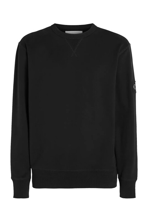 Erkek Rozetli Sweatshirt - Siyah - 4