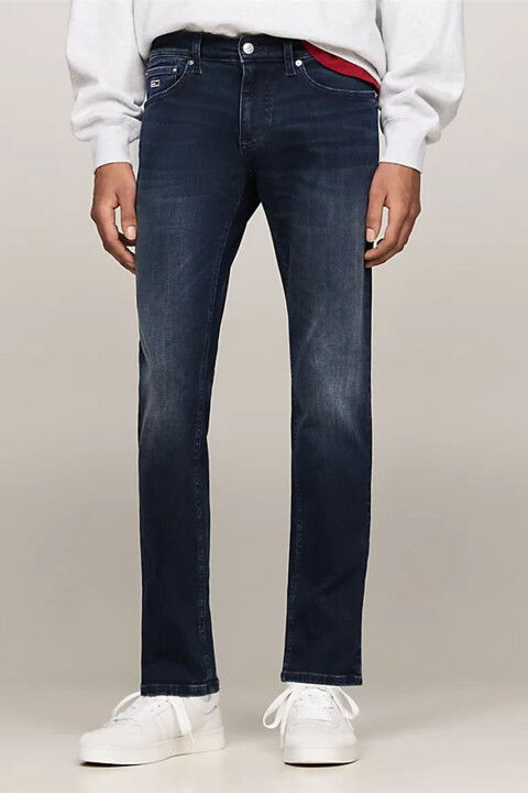 Erkek Scanton Solmuş İnce Kot Pantolon - Koyu Lacivert - Tommy Hilfiger
