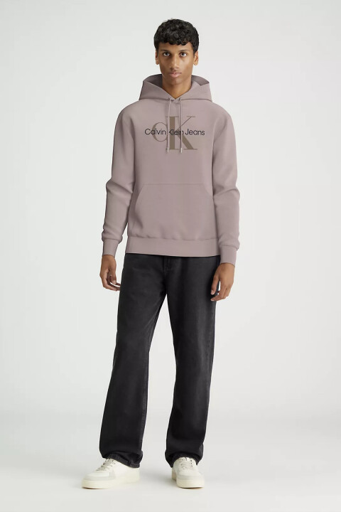 Erkek SEASONAL MONOLOGO REGULAR HOODIE Sweatshirt - Gri - CALVIN KLEIN