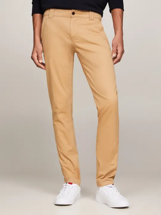 Erkek Slim Fit Chino Pantolon-Bej - 2