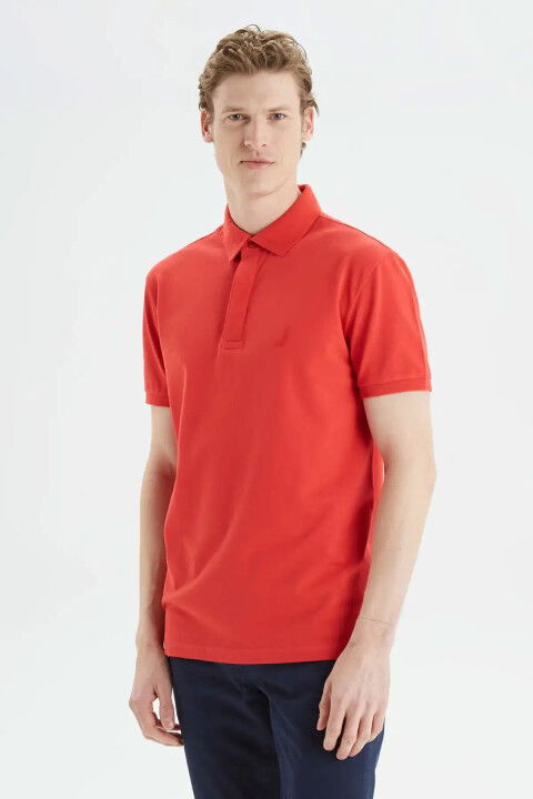Erkek Slim Fit Kısa Kollu Polo - Kırmızı - Nautica