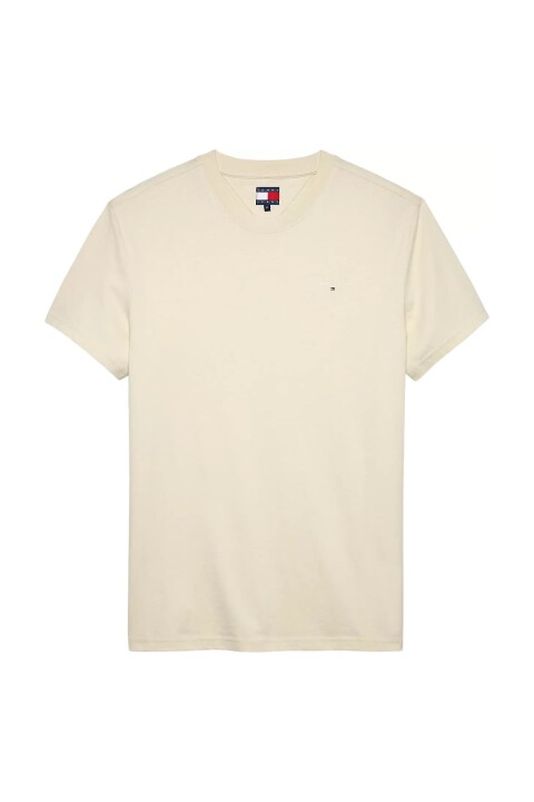 Erkek Slim Fit Minimal Logo T-Shirt - Bej - Tommy Hilfiger
