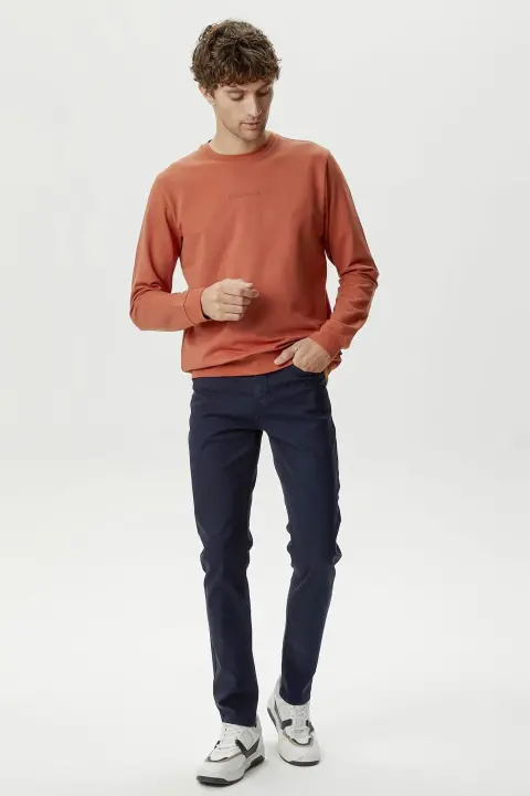 Erkek Slim Fit Pantolon - Lacivert - 1