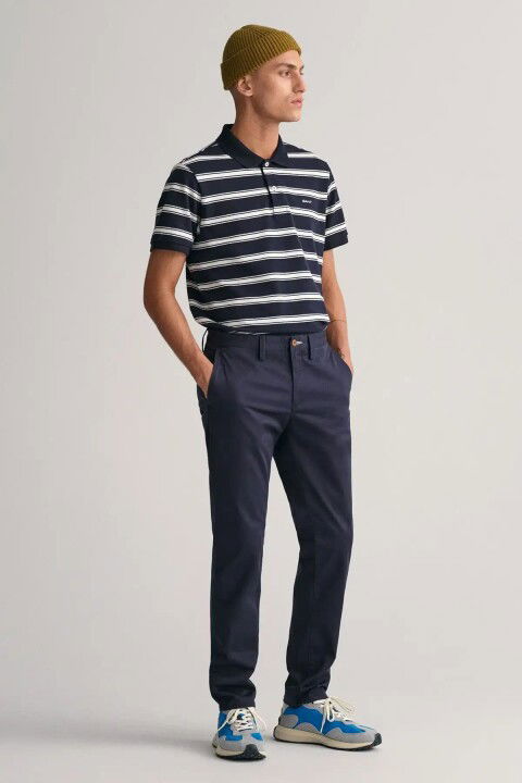 Erkek Slim Fit Pantolon - Lacivert - Gant