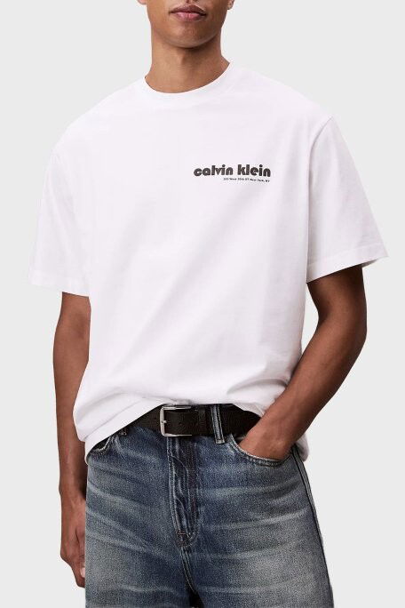 Erkek SS 16S Bauhaus Logolu Regular Fit T-Shirt - Beyaz - Calvin Klein