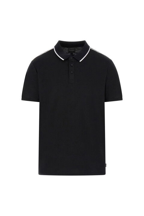 Erkek SS Guess Quattro Polo Yaka T-Shirt - Siyah - Guess