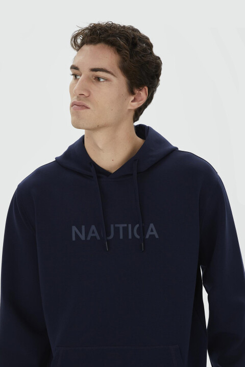 Erkek Standart Fit Kapüşonlu Sweatshirt - Lacivert - 4