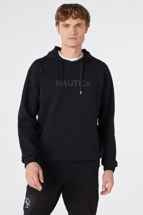 Erkek Standart Fit Kapüşonlu Sweatshirt - Siyah - NAUTICA