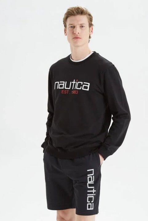 Erkek Standart Fit Sweatshirt - Siyah - NAUTICA