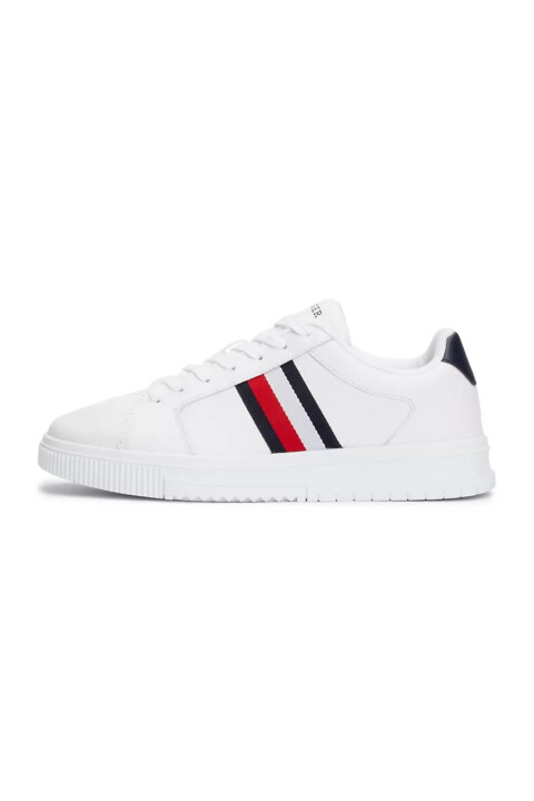 Erkek SUPERCUP LTH Çizgili Ess Sneaker Ayakkabı - Beyaz - Tommy Hilfiger