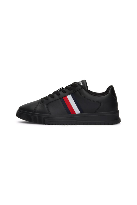 Erkek Supercup Stripes Low Top Sneakers-Siyah - Tommy Hilfiger