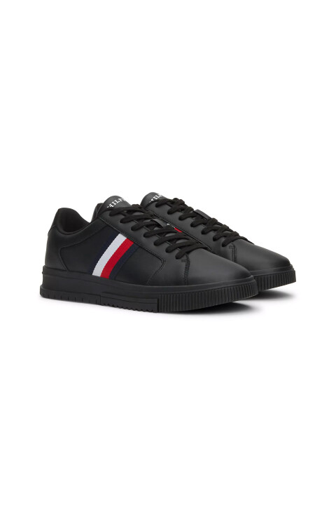 Erkek Supercup Stripes Low Top Sneakers-Siyah - 2